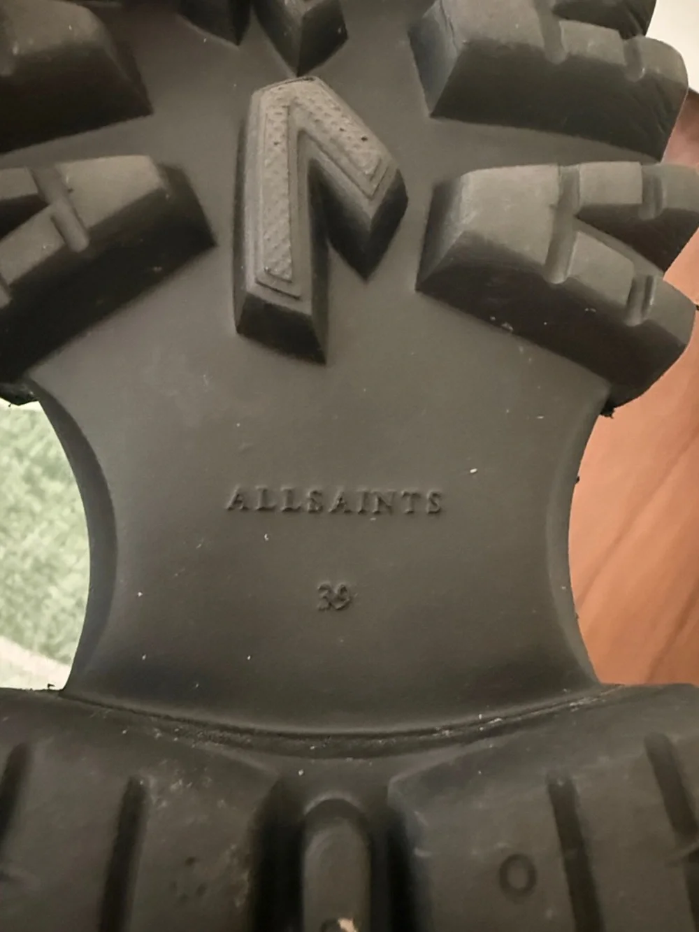 All Saints Black Knee-High Chelsea Lug Sole Boots - Women size 39 - Picture 5 of 5